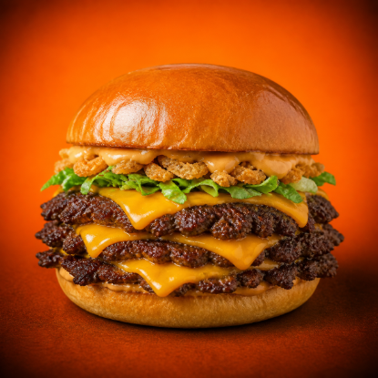 The Big Boy Smash with triple smashed halal beef patties, double cheese, fresh lettuce, crispy onions and house sauce in a toasted bun from SmashBoxx Sidcup