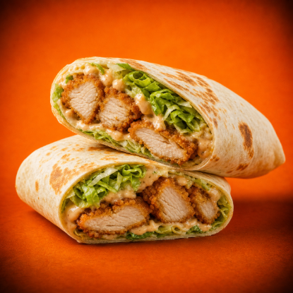 Classic Chicken Wrap with crispy chicken tenders, shredded lettuce and signature sauce wrapped in a soft tortilla from SmashBoxx Sidcup
