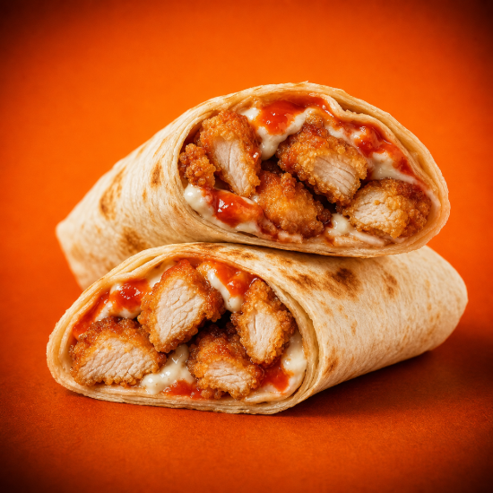 Spicy Chicken Wrap with crispy chicken tender, chilli sauce and mayonnaise wrapped in a soft tortilla from SmashBoxx Sidcup